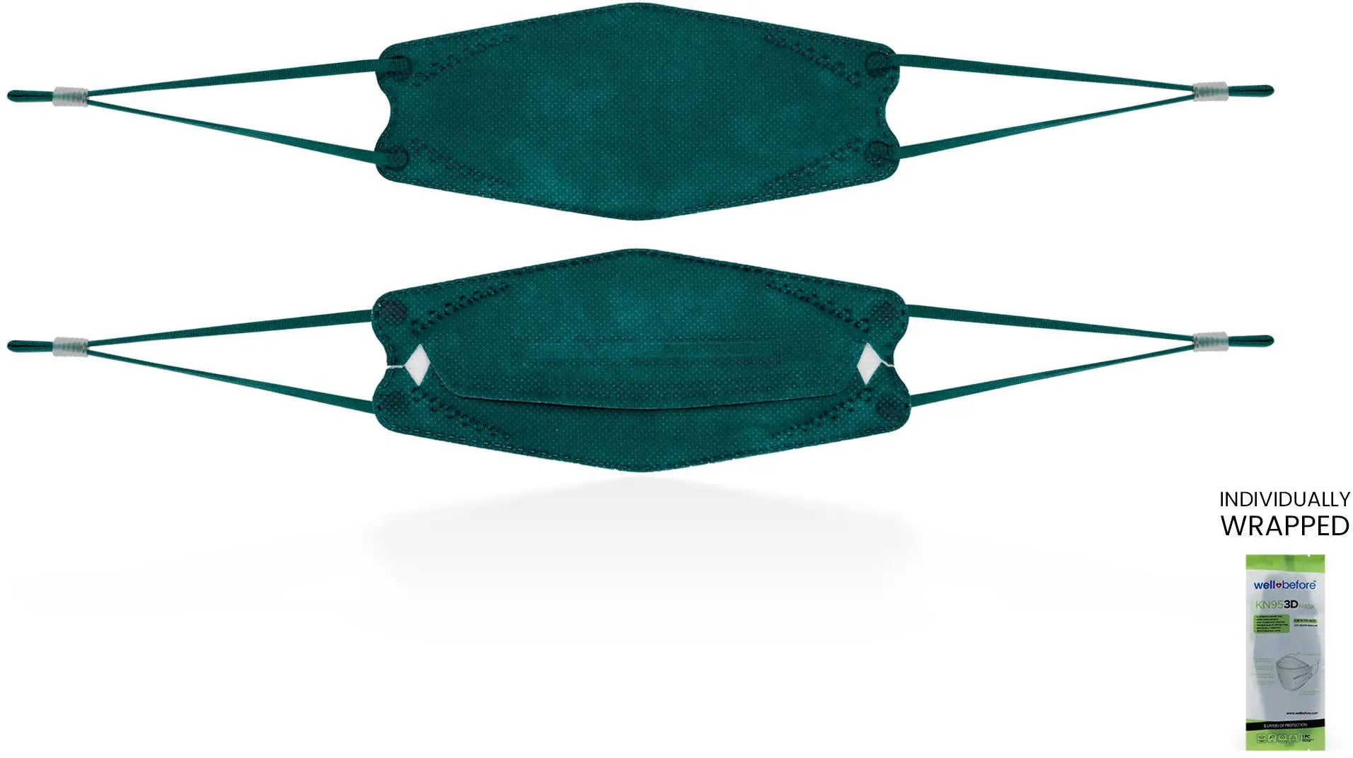 Kids KN95 3D Mask | Individually Wrapped, Elastic Ear Loops - Bag of 10