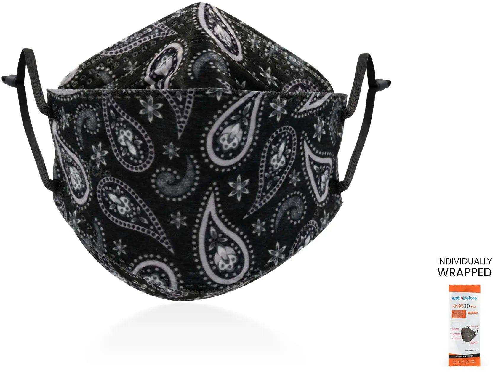 Kids KN95 3D Mask | Individually Wrapped, Elastic Ear Loops - Bag of 10