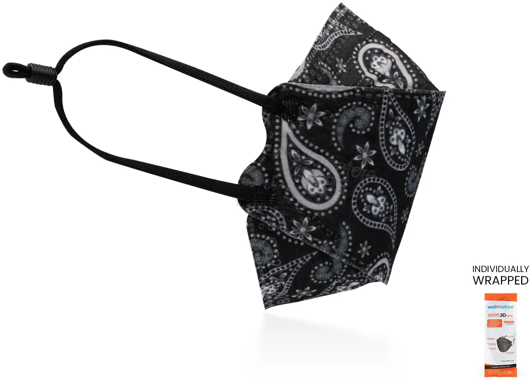 Kids KN95 3D Mask | Individually Wrapped, Elastic Ear Loops - Bag of 10