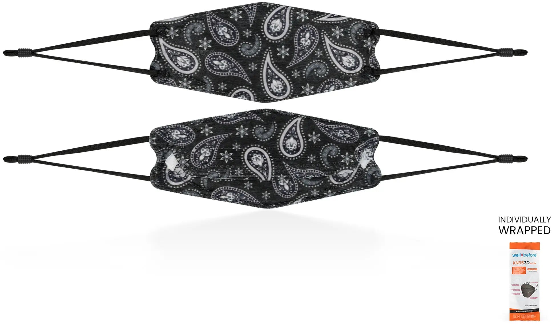 Kids KN95 3D Mask | Individually Wrapped, Elastic Ear Loops - Bag of 10