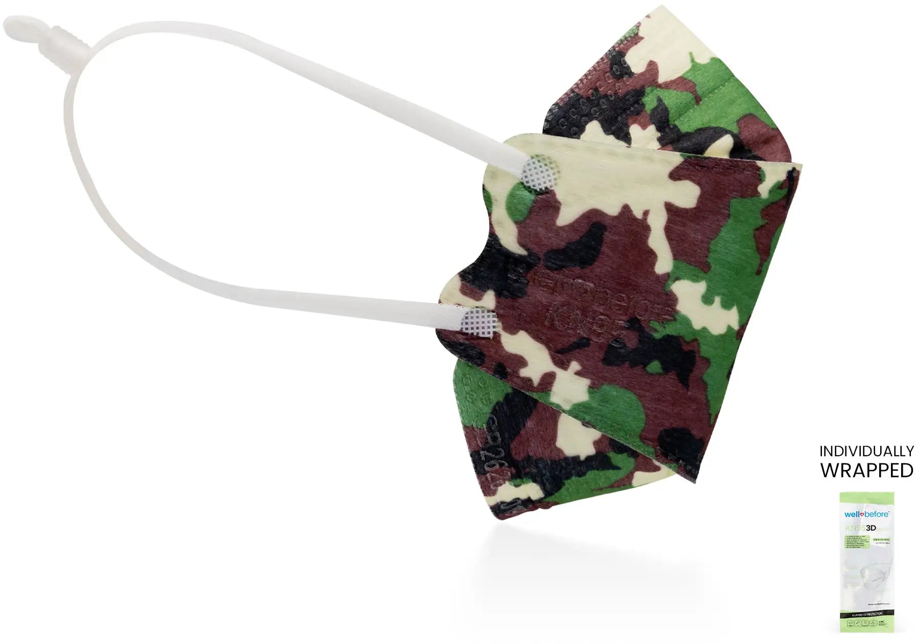 Kids KN95 3D Mask | Individually Wrapped, Elastic Ear Loops - Bag of 10