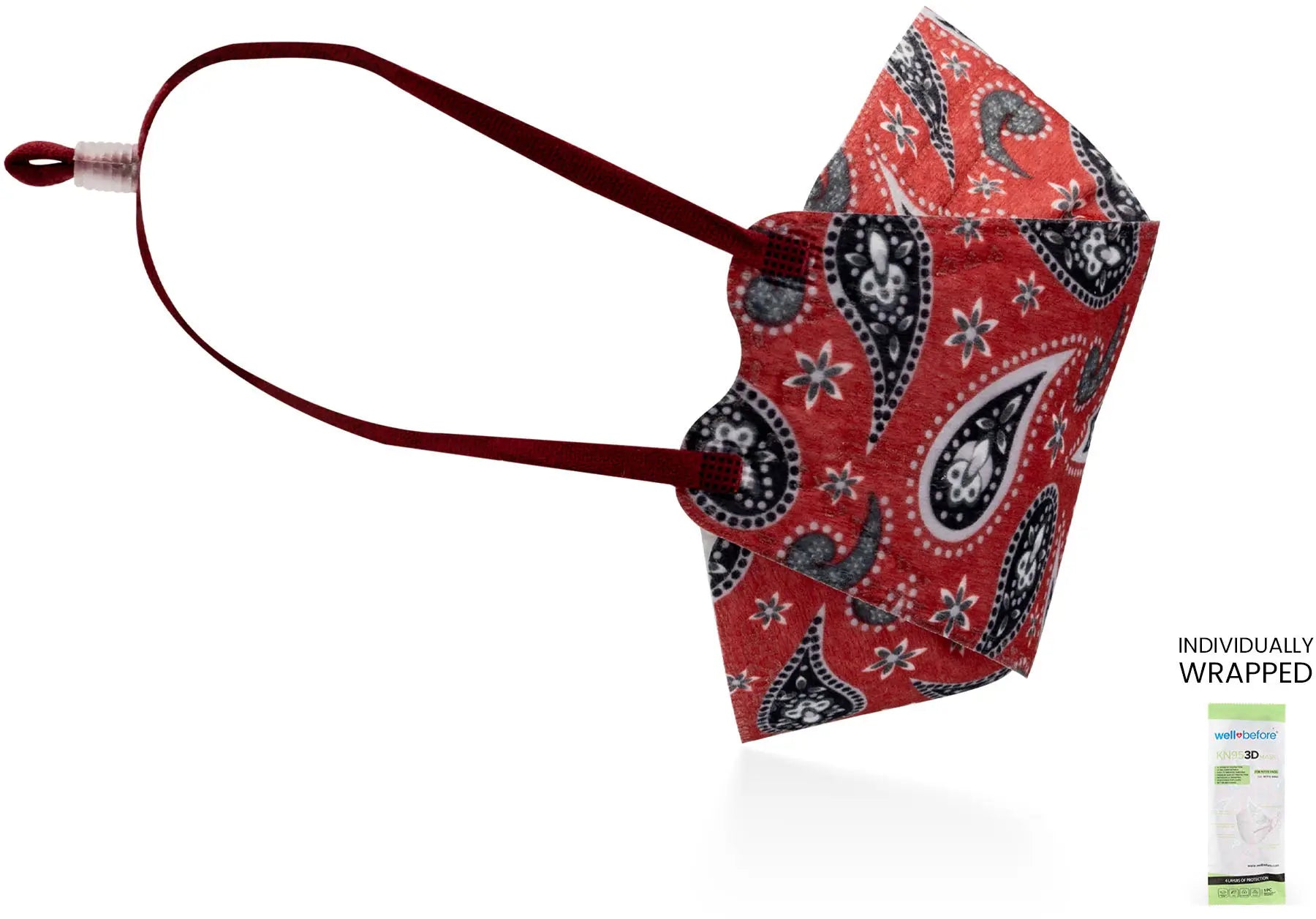 Kids KN95 3D Mask | Individually Wrapped, Elastic Ear Loops - Bag of 10