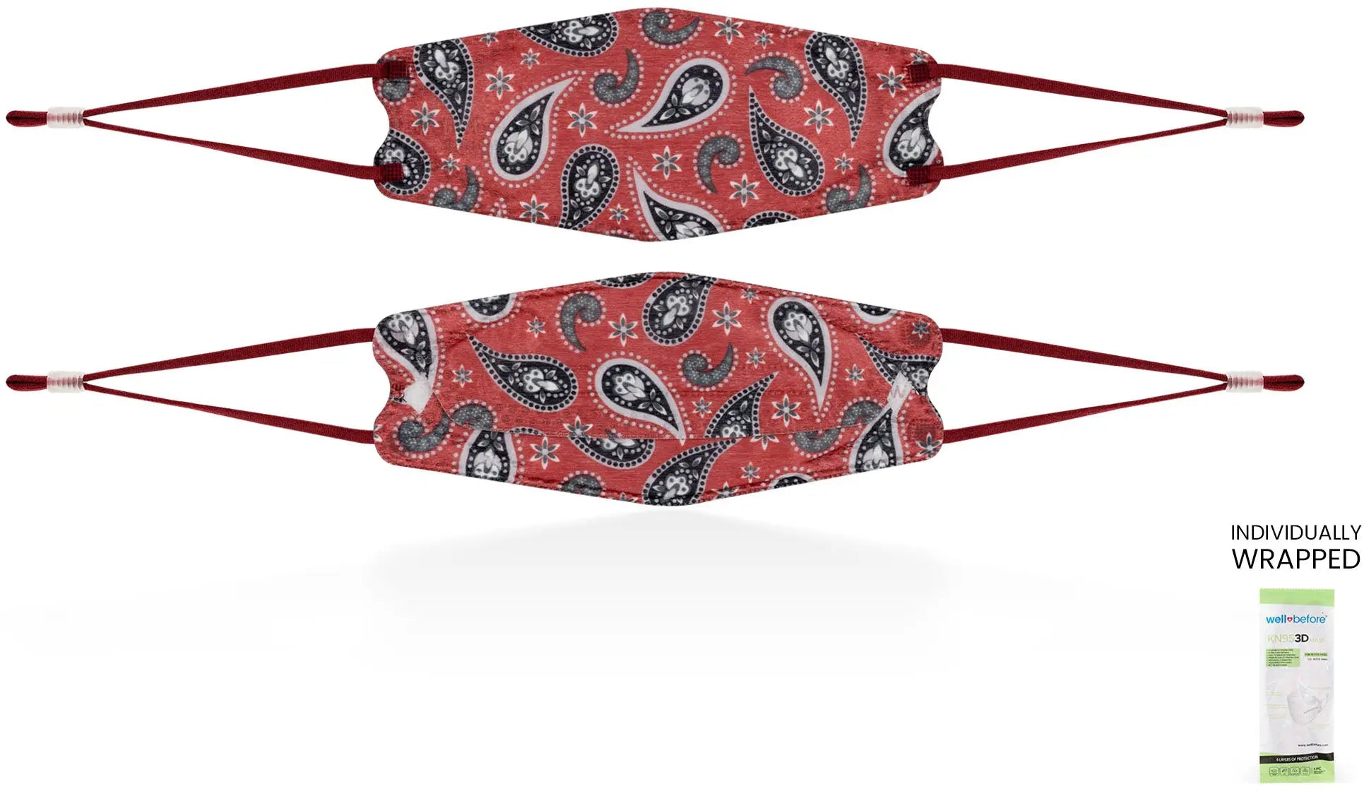 Kids KN95 3D Mask | Individually Wrapped, Elastic Ear Loops - Bag of 10