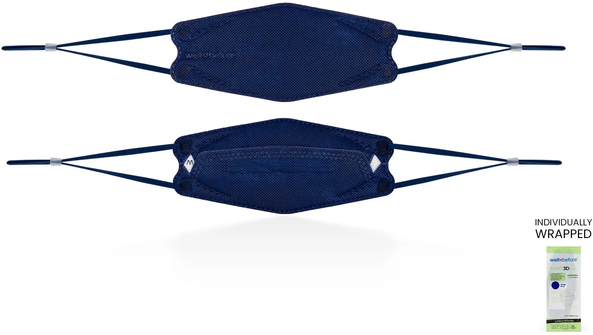 Kids KN95 3D Mask | Individually Wrapped, Elastic Ear Loops - Bag of 10