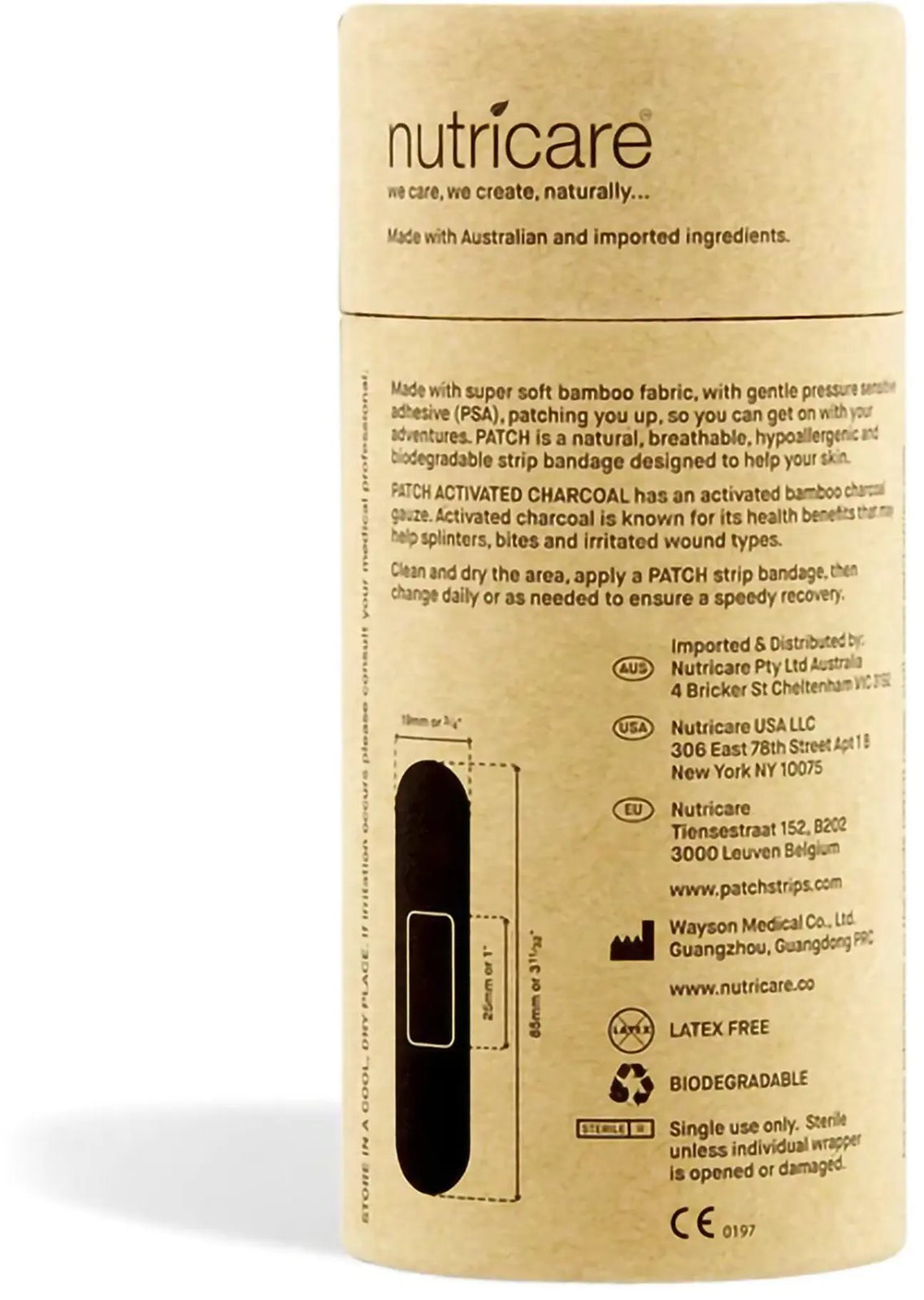 Patch Adhesive Strip With Charcoal