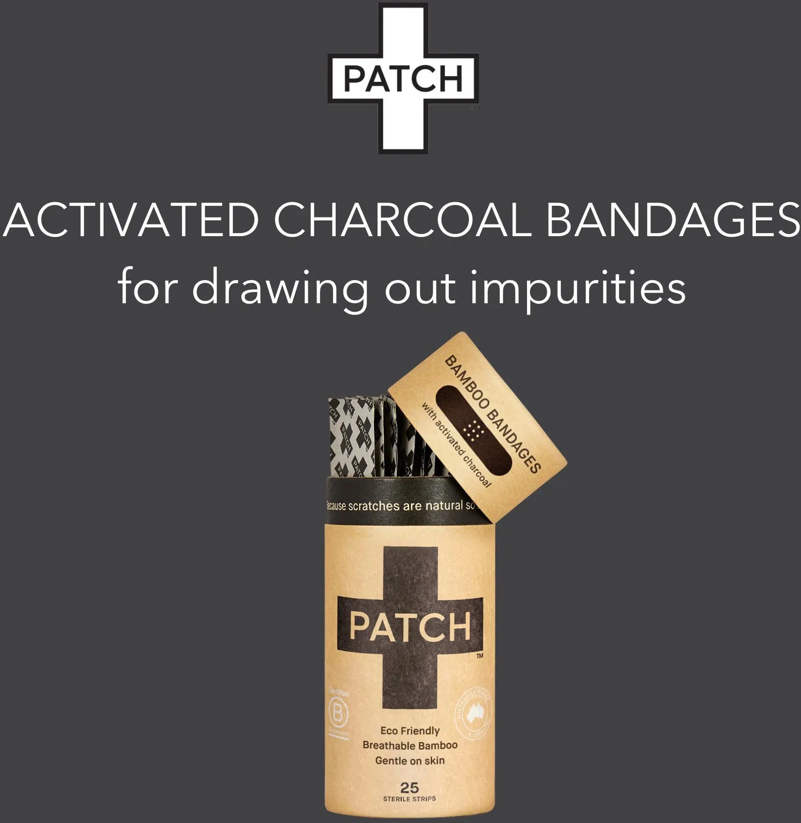 Patch Adhesive Strip With Charcoal