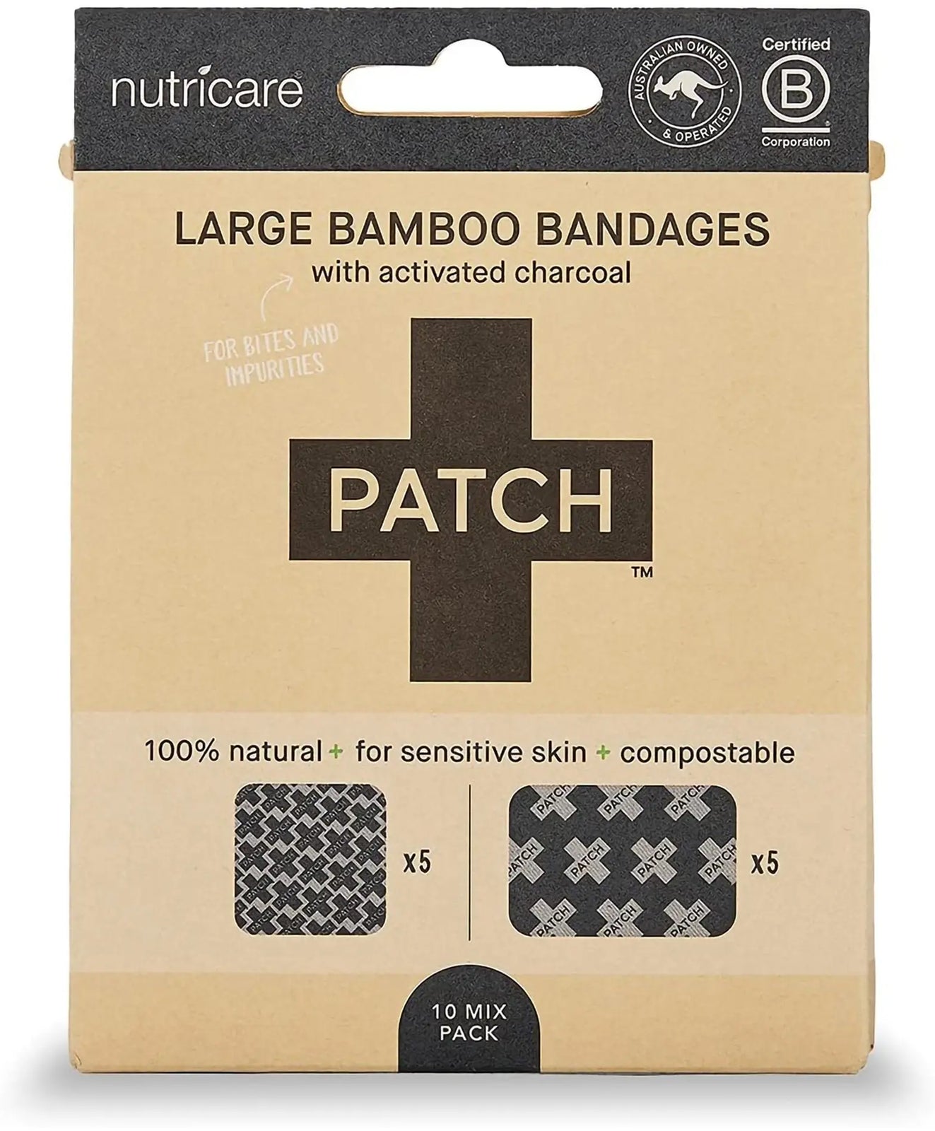 Patch Adhesive Strip With Charcoal