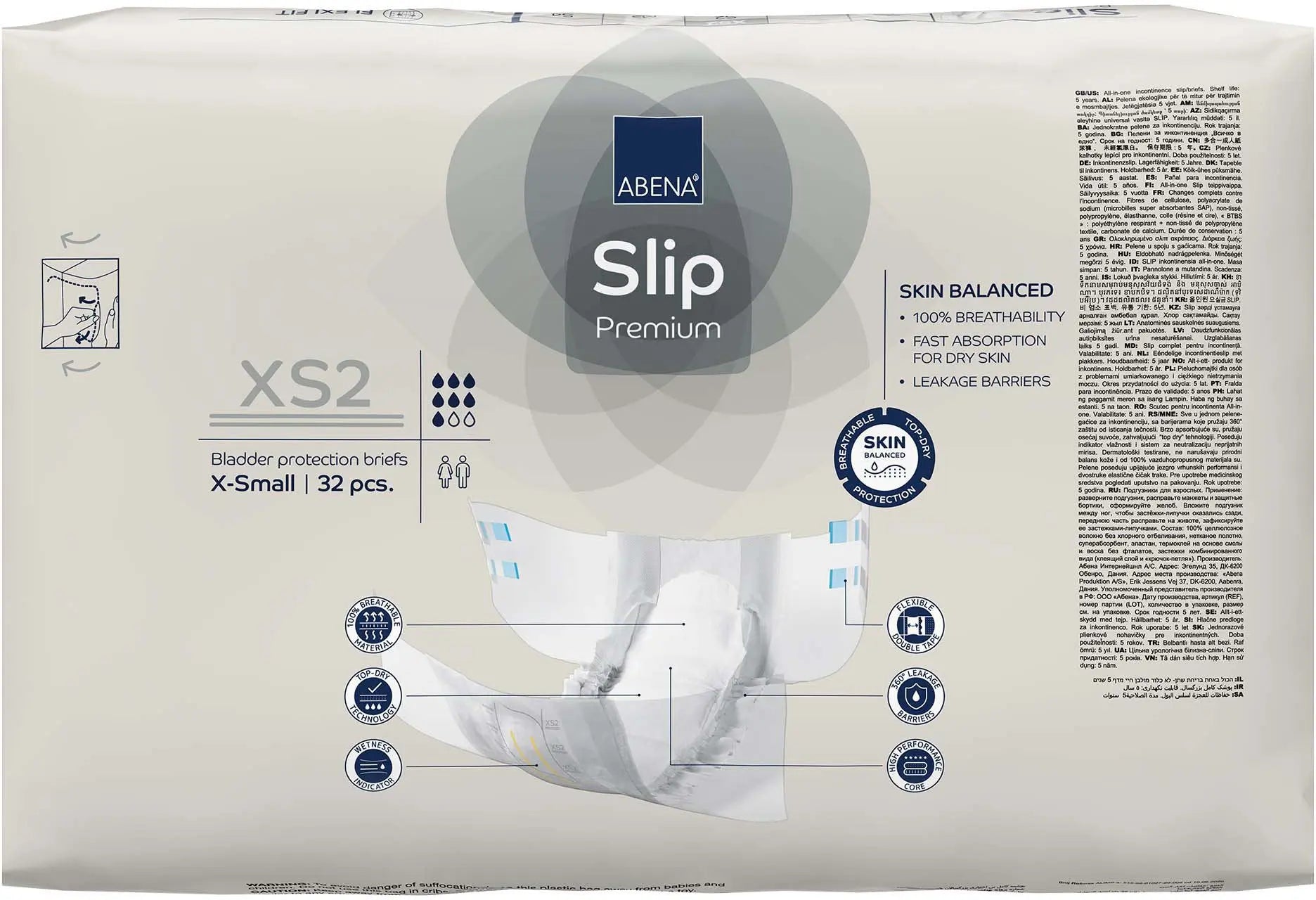 Abena Slip Premium XS2 Unisex Adult Incontinence Brief