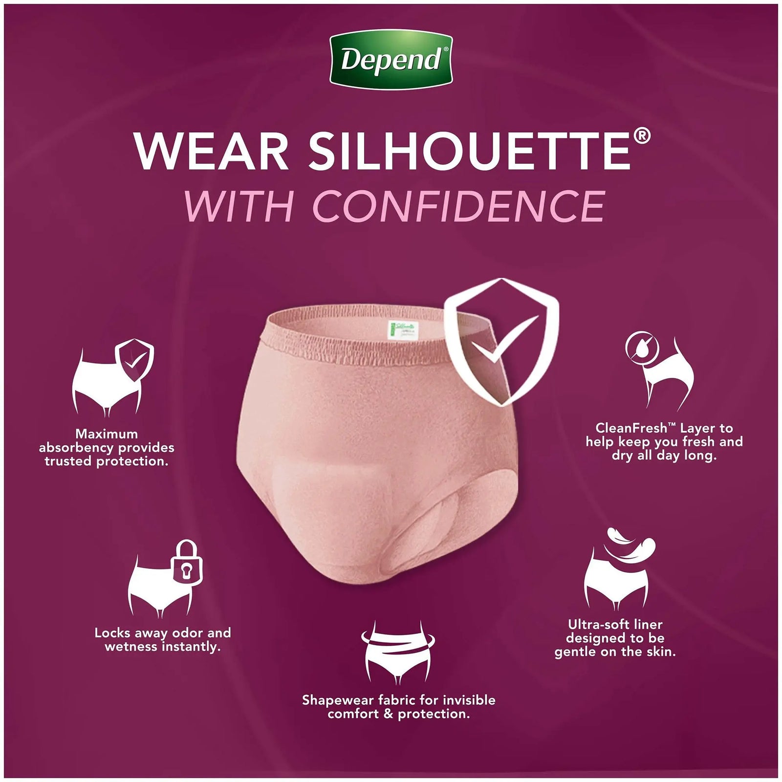 Depend Silhouette Female Adult Absorbent Underwear
