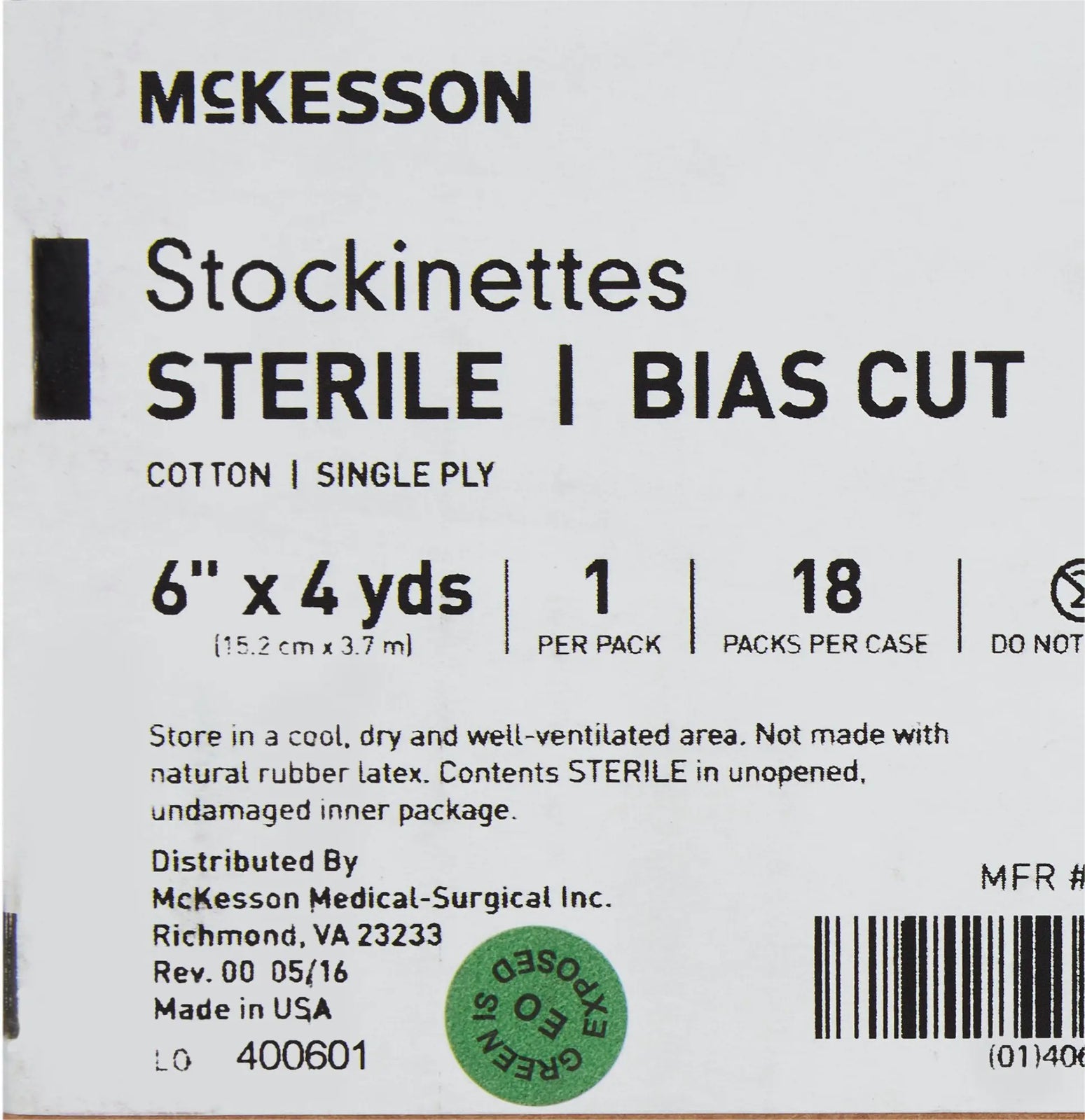 McKesson Bias Cut Stockinette