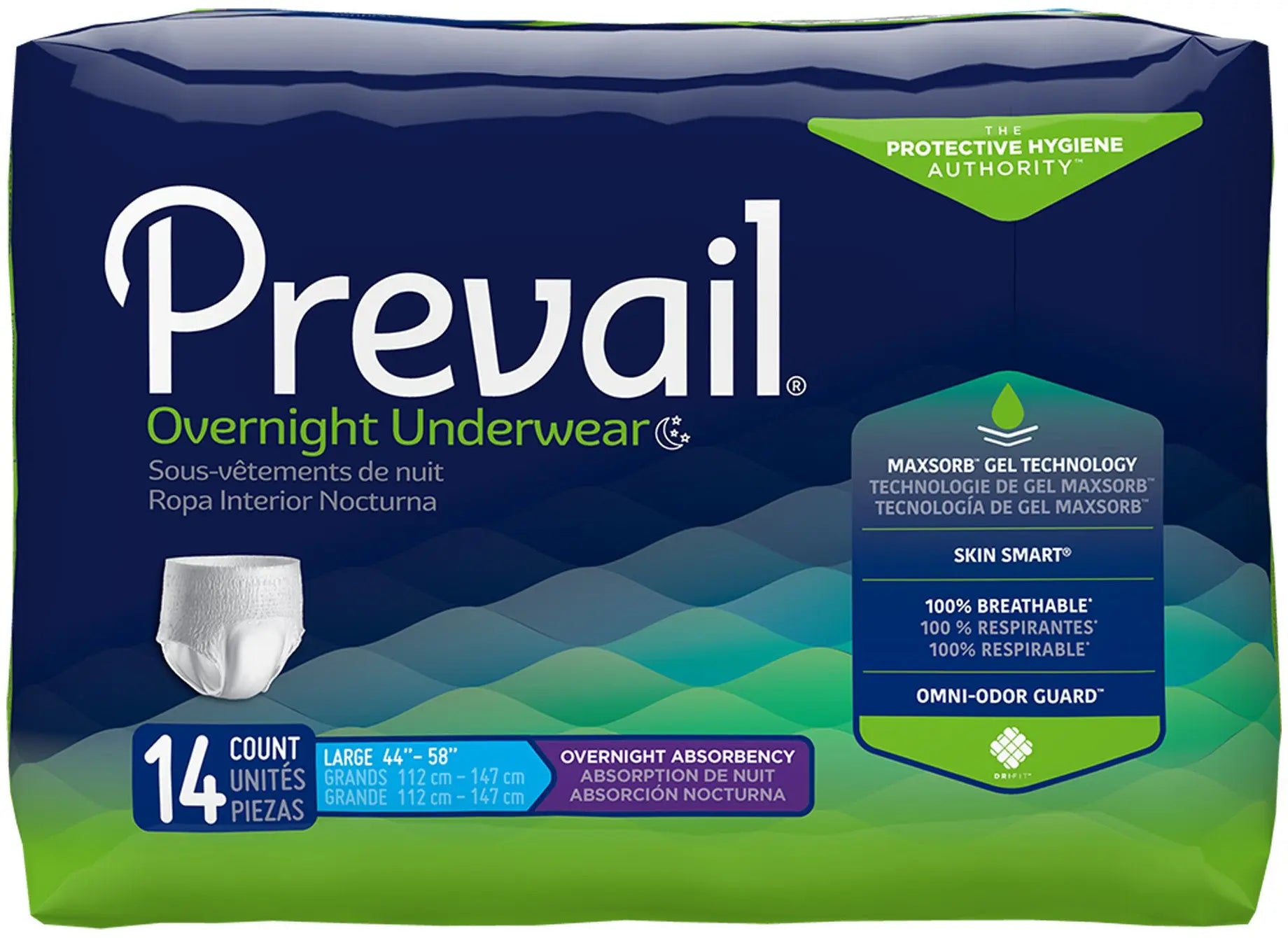 Prevail Overnight Unisex Adult Absorbent Underwear