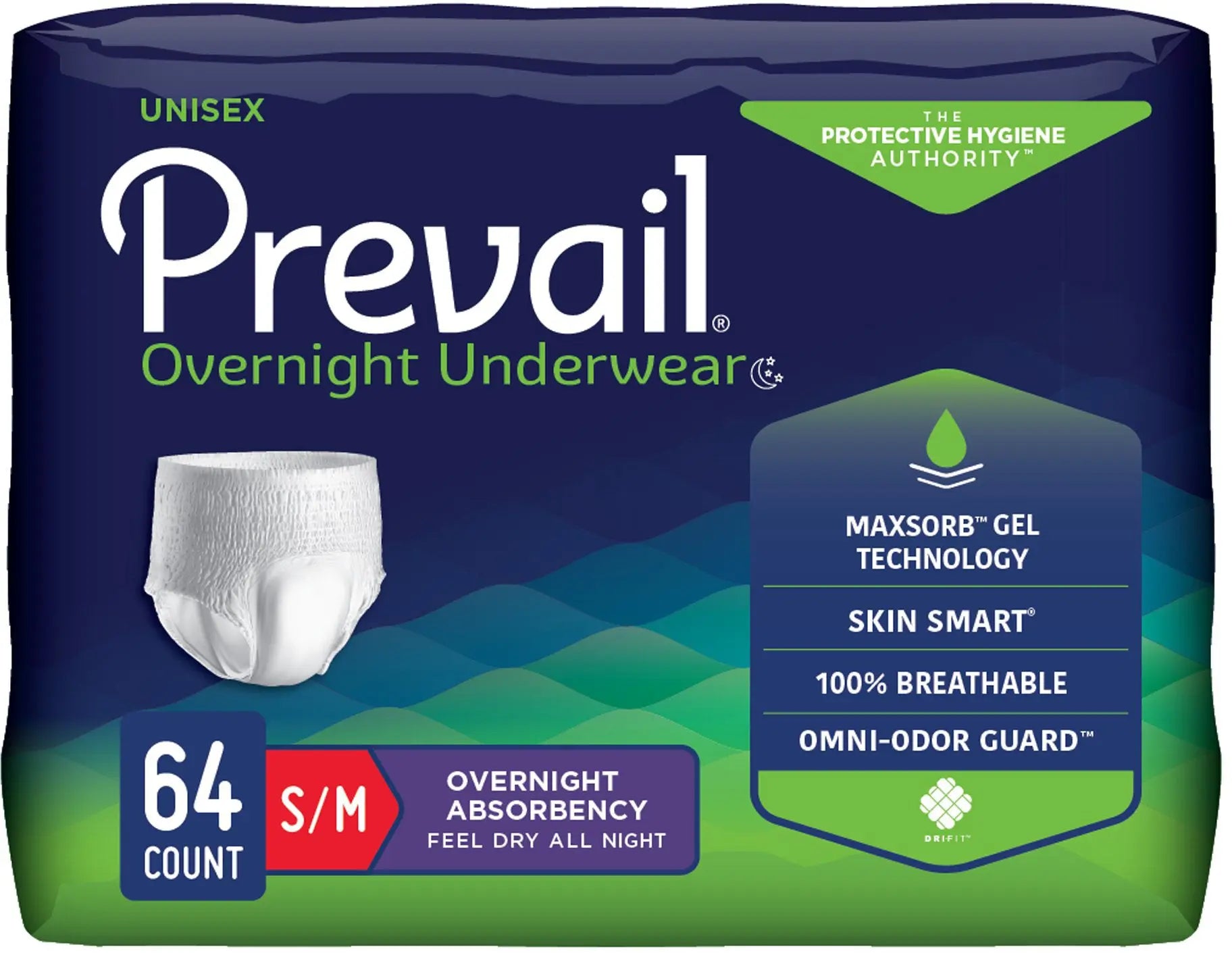 Prevail Overnight Unisex Adult Absorbent Underwear