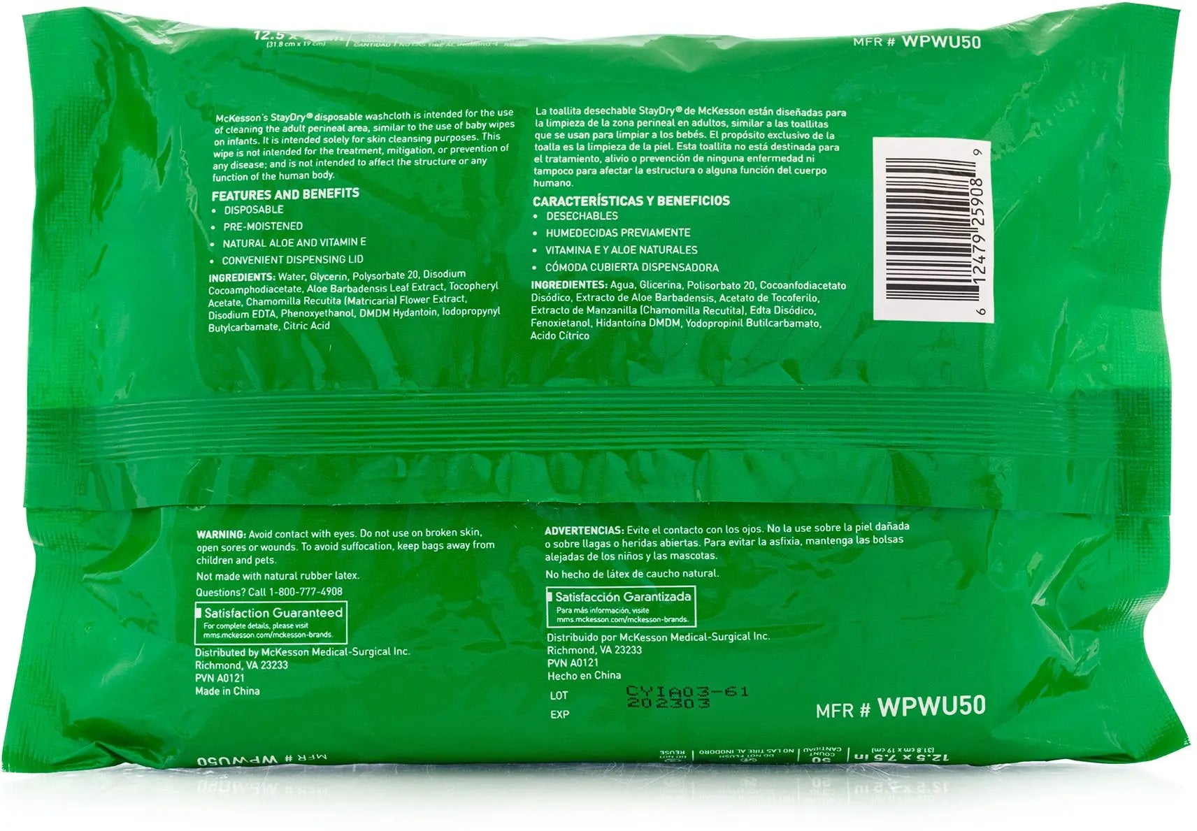 StayDry Unscented Disposable Washcloths with Aloe