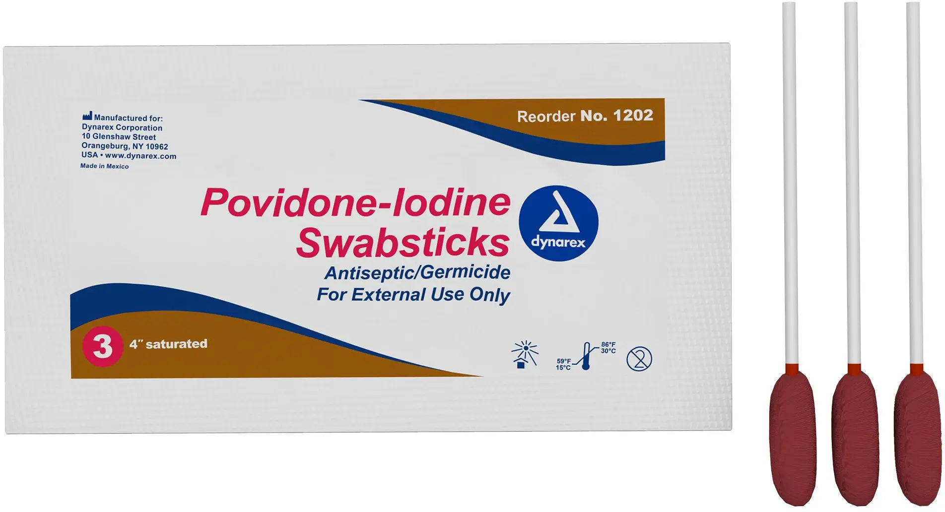 Dynarex Povidone Iodine Swabsticks