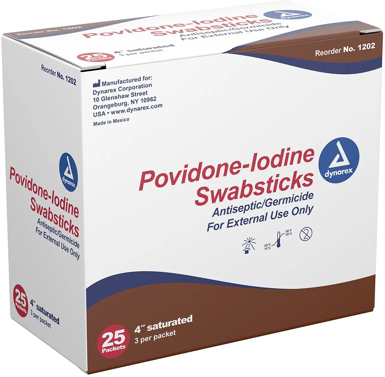 Dynarex Povidone Iodine Swabsticks