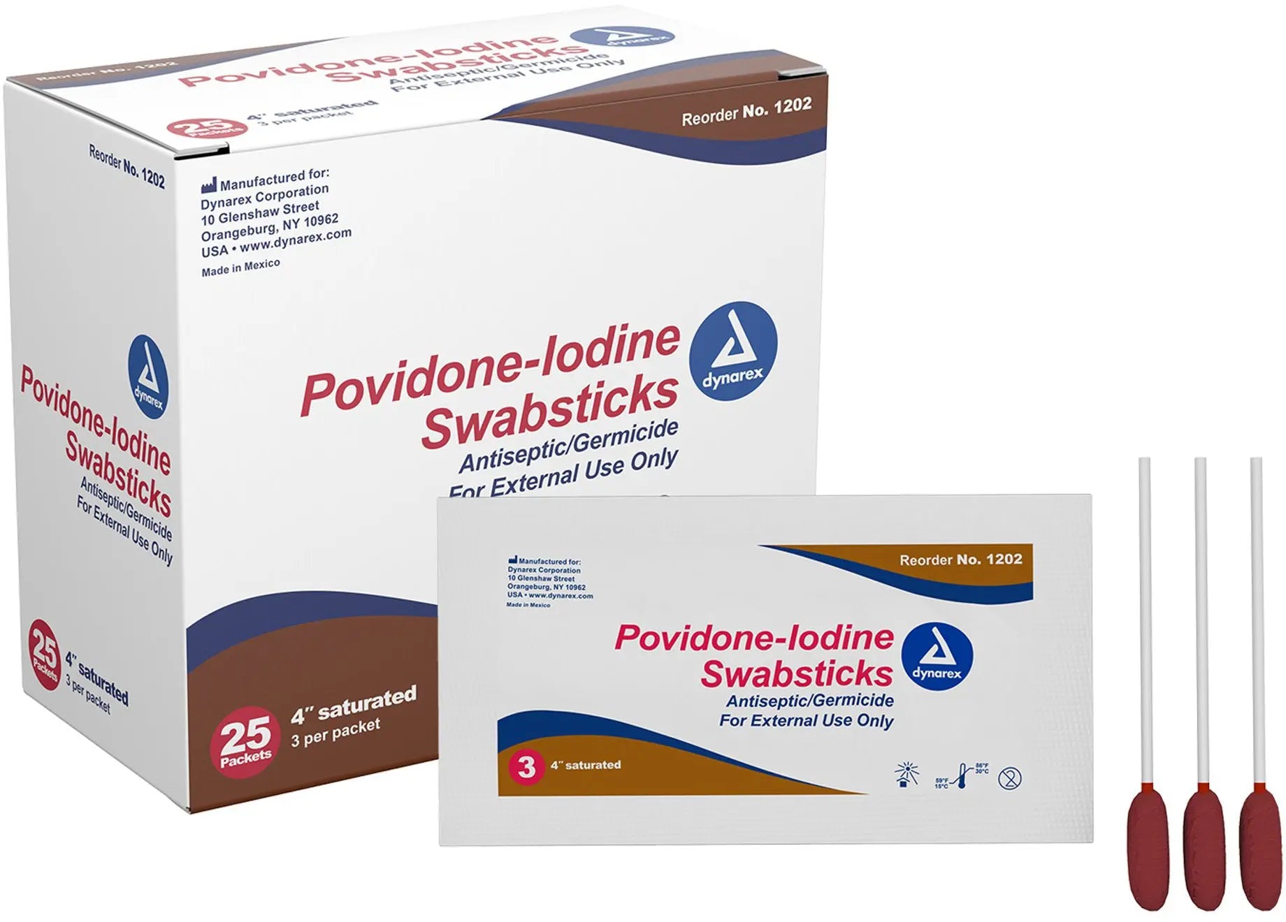 Dynarex Povidone Iodine Swabsticks