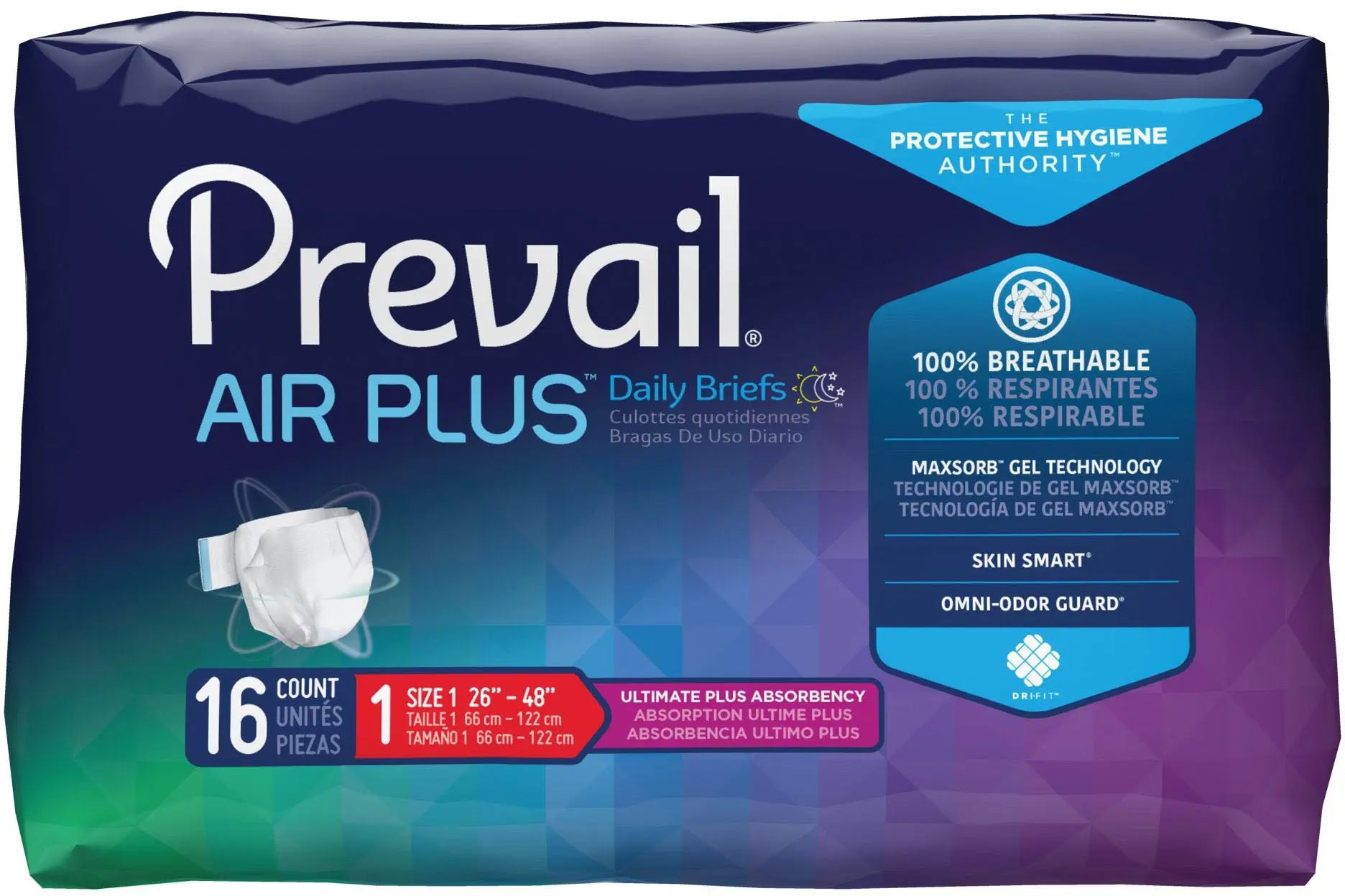 Prevail Air Plus Unisex Adult Incontinence Brief