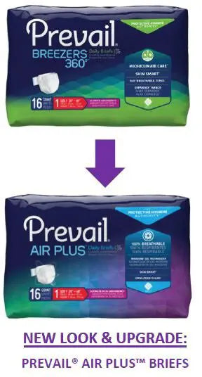 Prevail Air Plus Unisex Adult Incontinence Brief