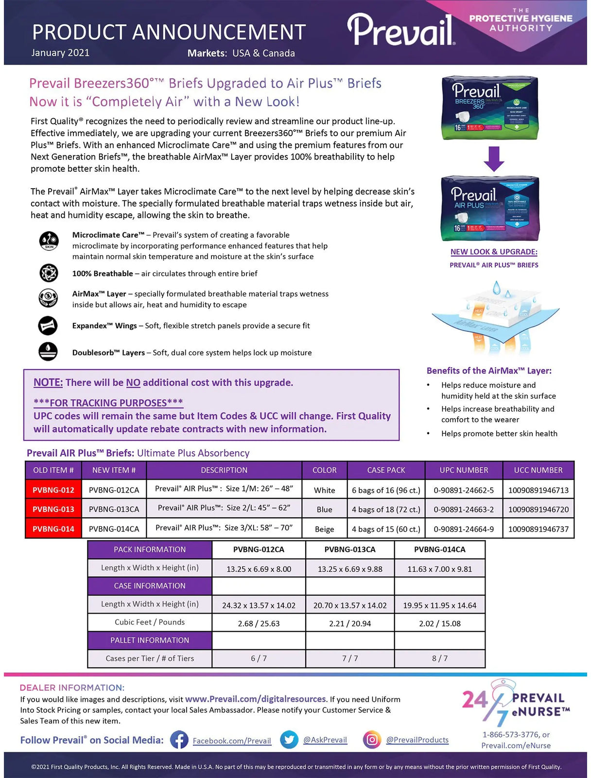 Prevail Air Plus Unisex Adult Incontinence Brief