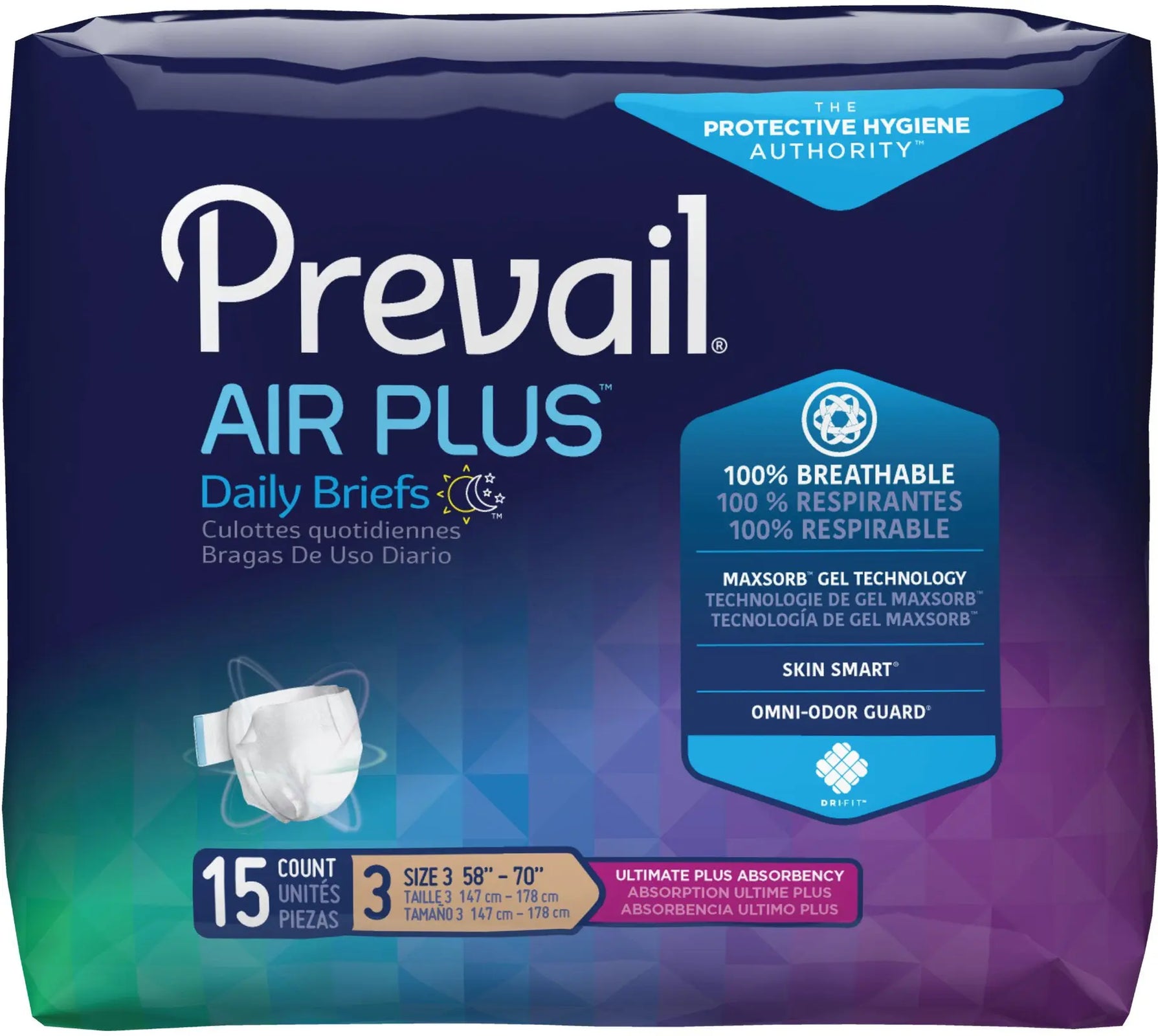 Prevail Air Plus Unisex Adult Incontinence Brief