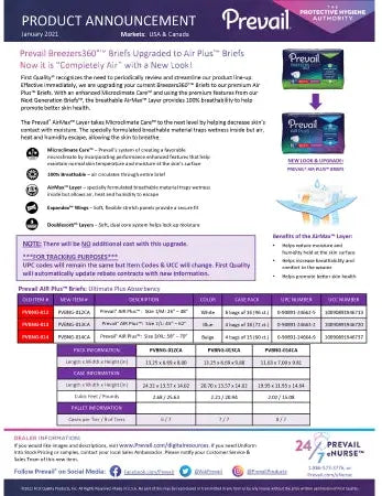 Prevail Air Plus Unisex Adult Incontinence Brief