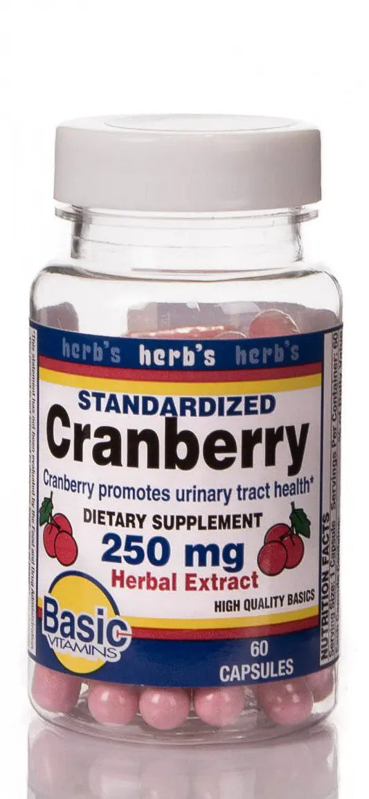 Dietary Supplement Cranberry Extract 250 Mg - 30% Strength Capsule 60 Per Bottle