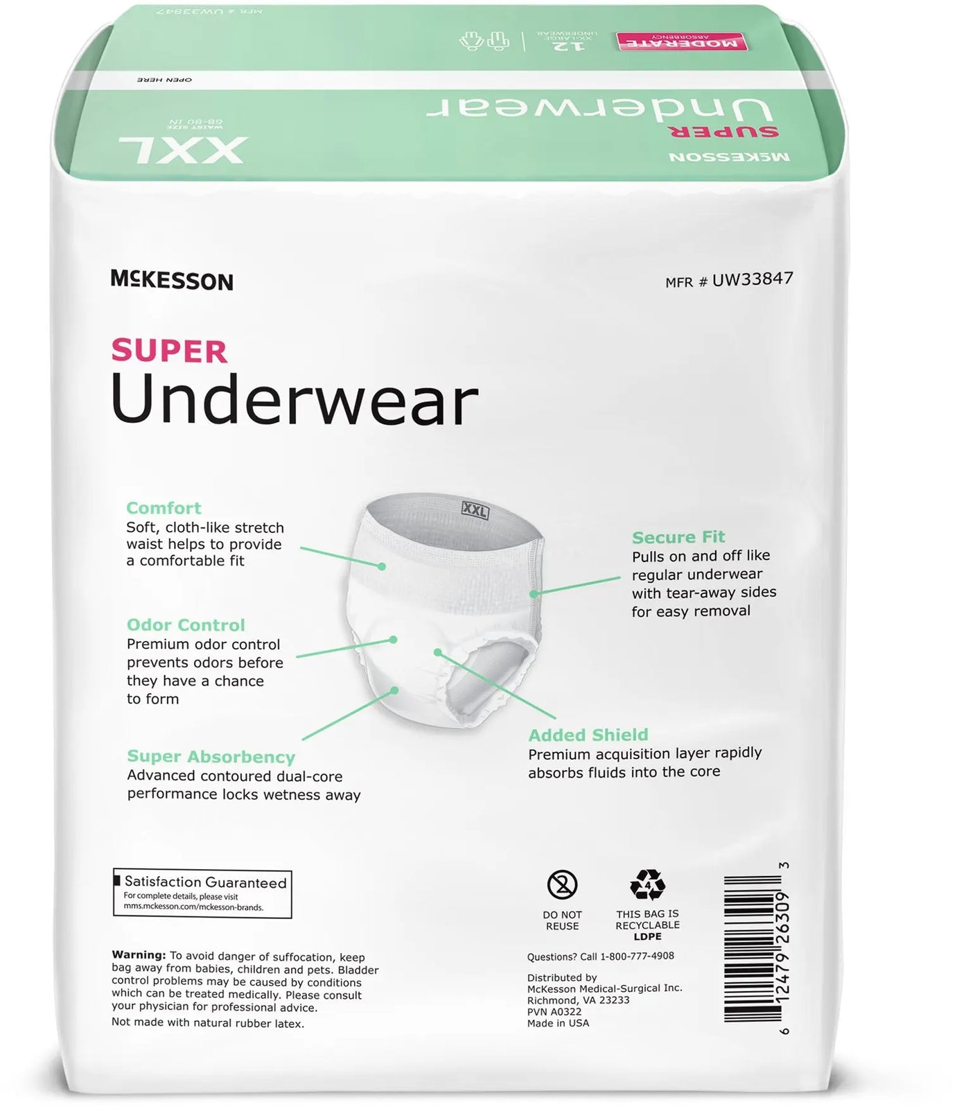 McKesson Unisex Adult Absorbent Underwear