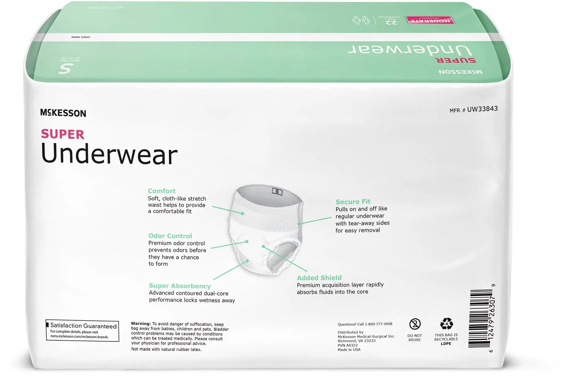 McKesson Unisex Adult Absorbent Underwear