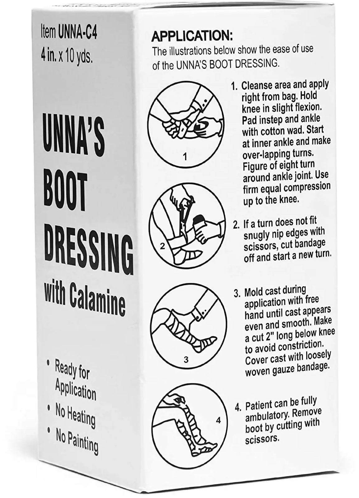 Unna Boot 4 Inch X 10 Yard Zinc Oxide