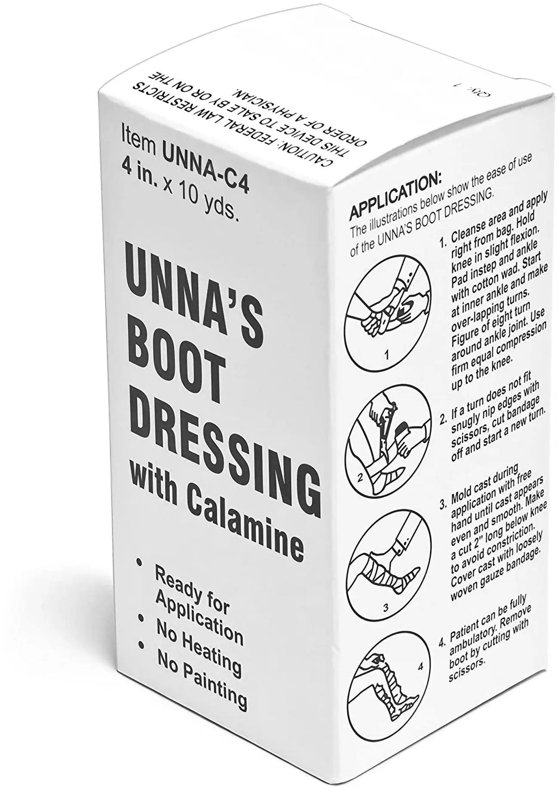 Unna Boot 4 Inch X 10 Yard Zinc Oxide