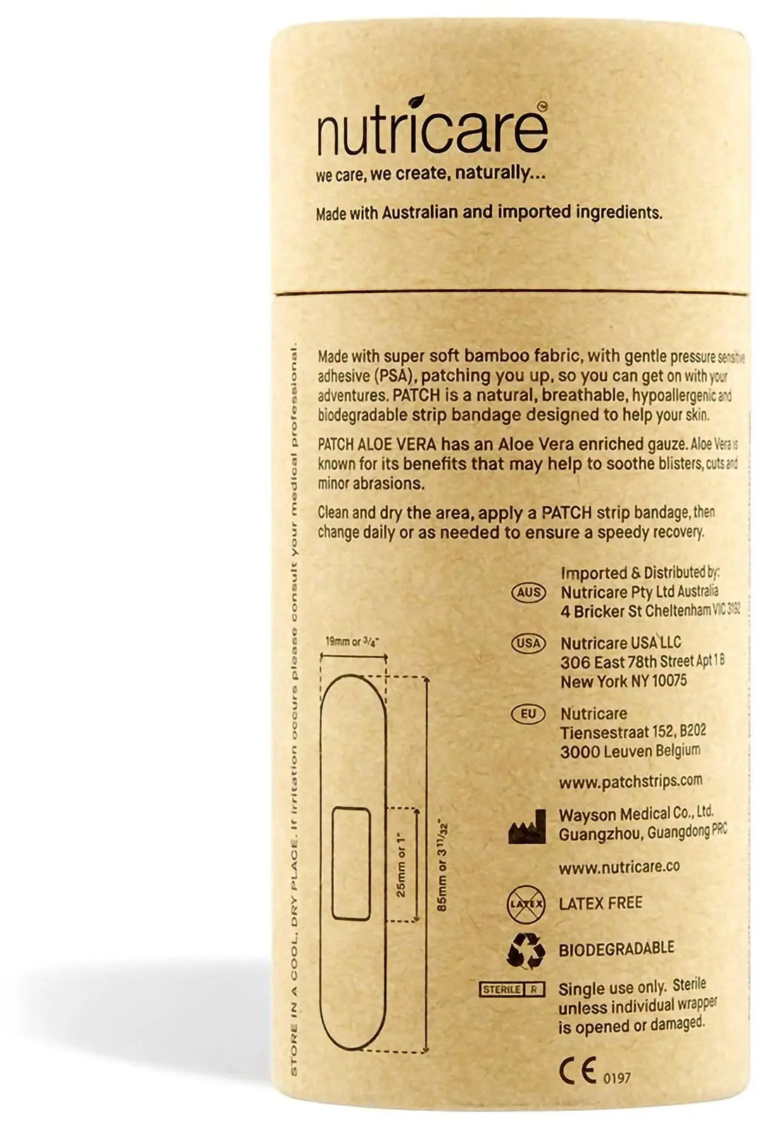 Patch Adhesive Strip With Aloe Vera