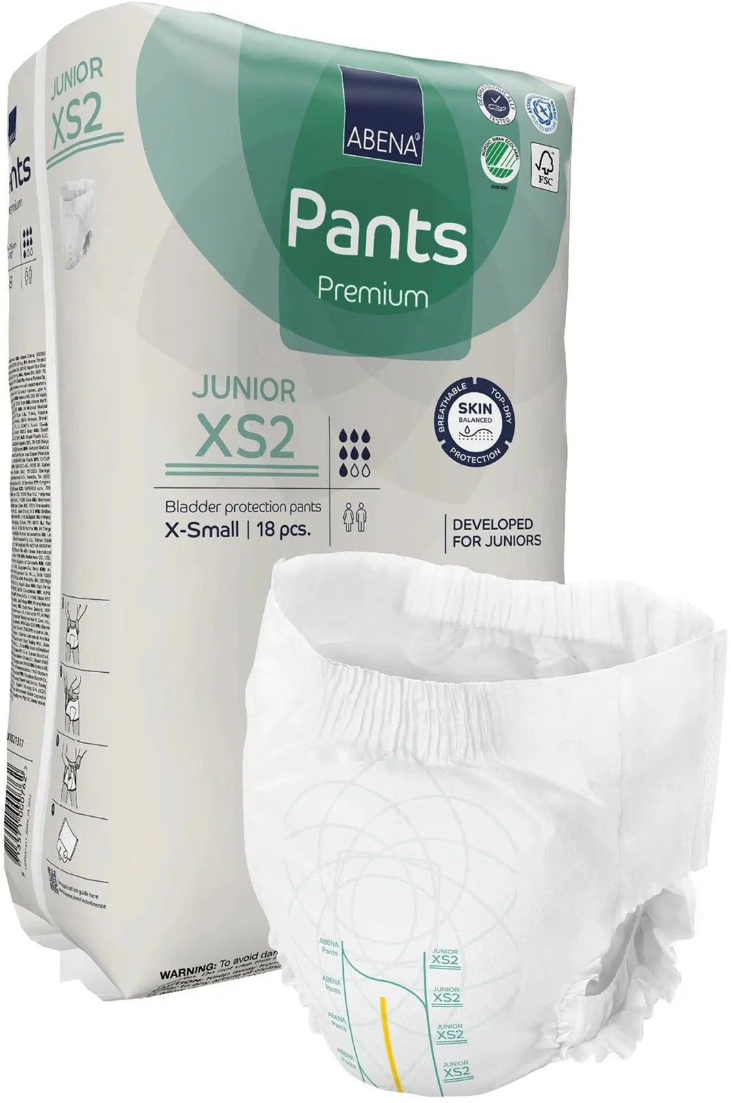 Abena Premium Pants Junior XS2 Unisex Youth Absorbent Underwear