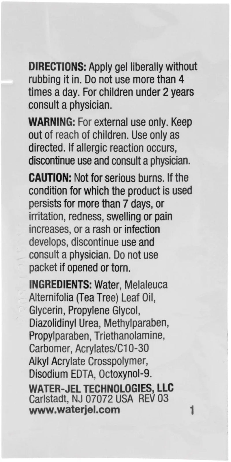 Water Jel Cool Jel Burn Relief