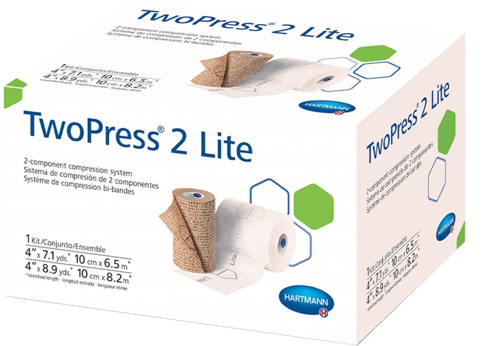 TwoPress 2 Lite 2 Layer Compression Bandage System With Visible Indicators