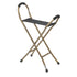 Drive™ Aluminum Quad Cane with Sling Seat - 34 Inch Height, Bronze