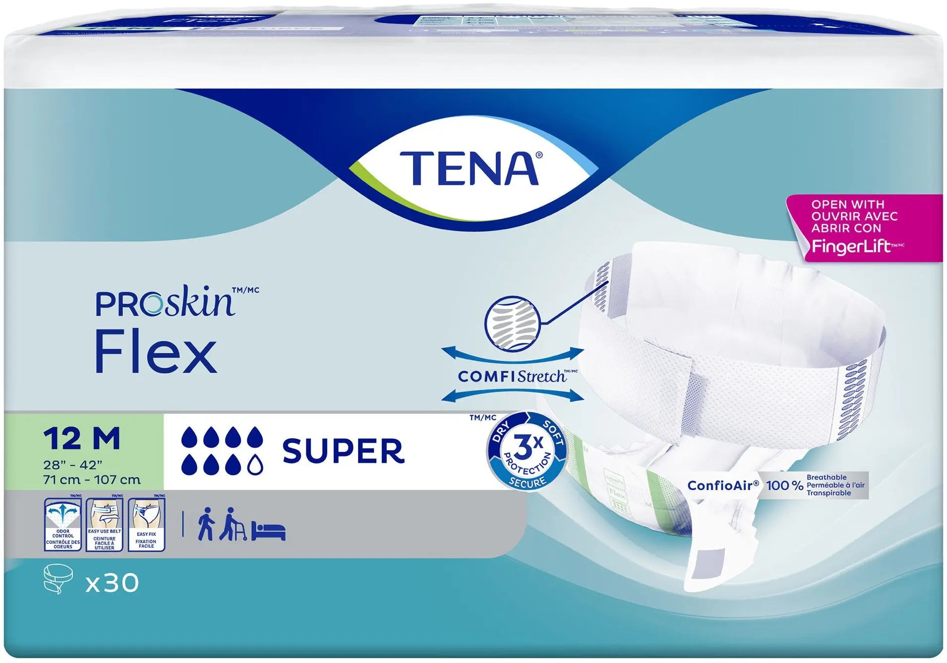TENA ProSkin Flex Super Unisex Adult Incontinence Belted Undergarment