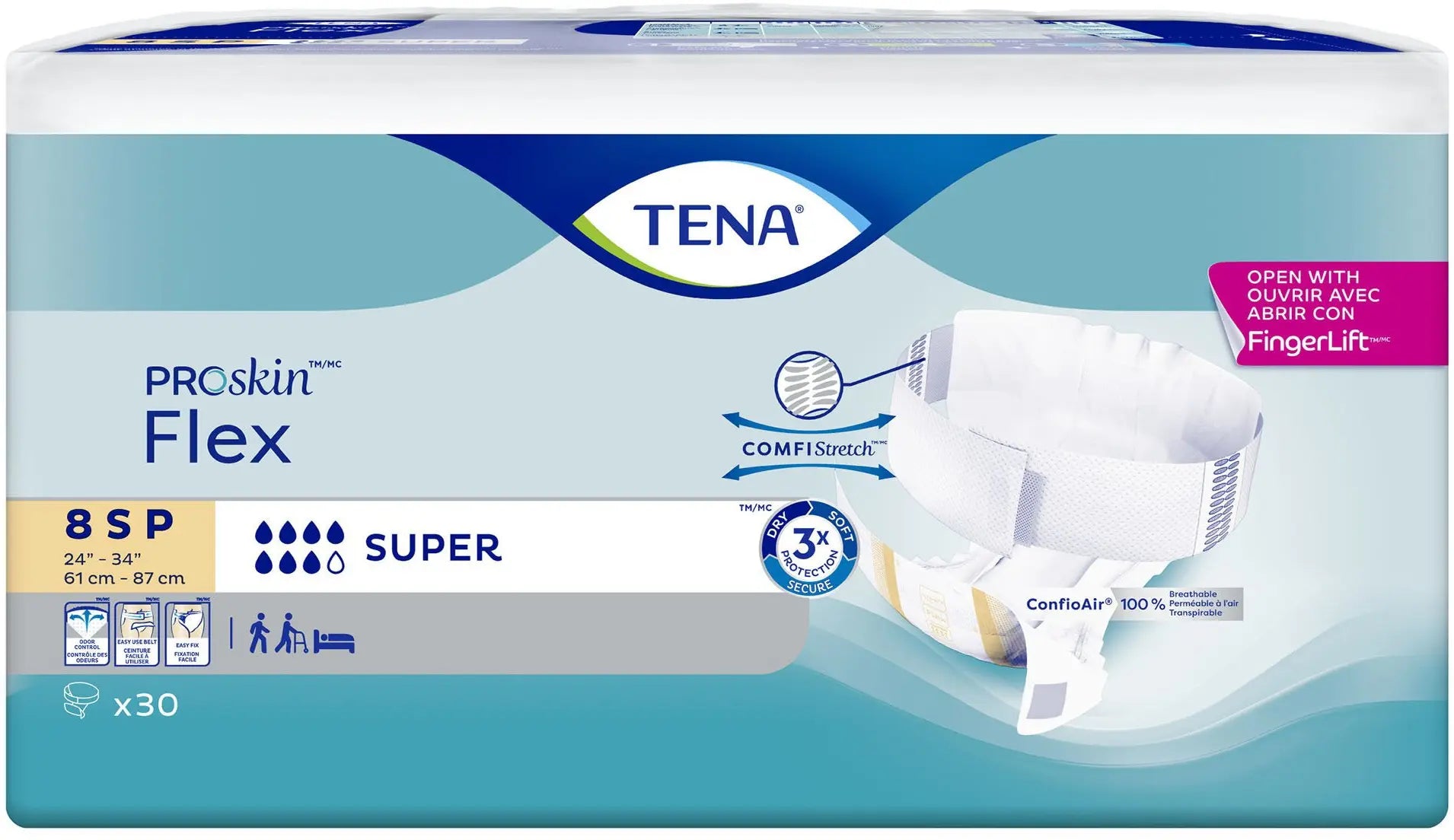 TENA ProSkin Flex Super Unisex Adult Incontinence Belted Undergarment