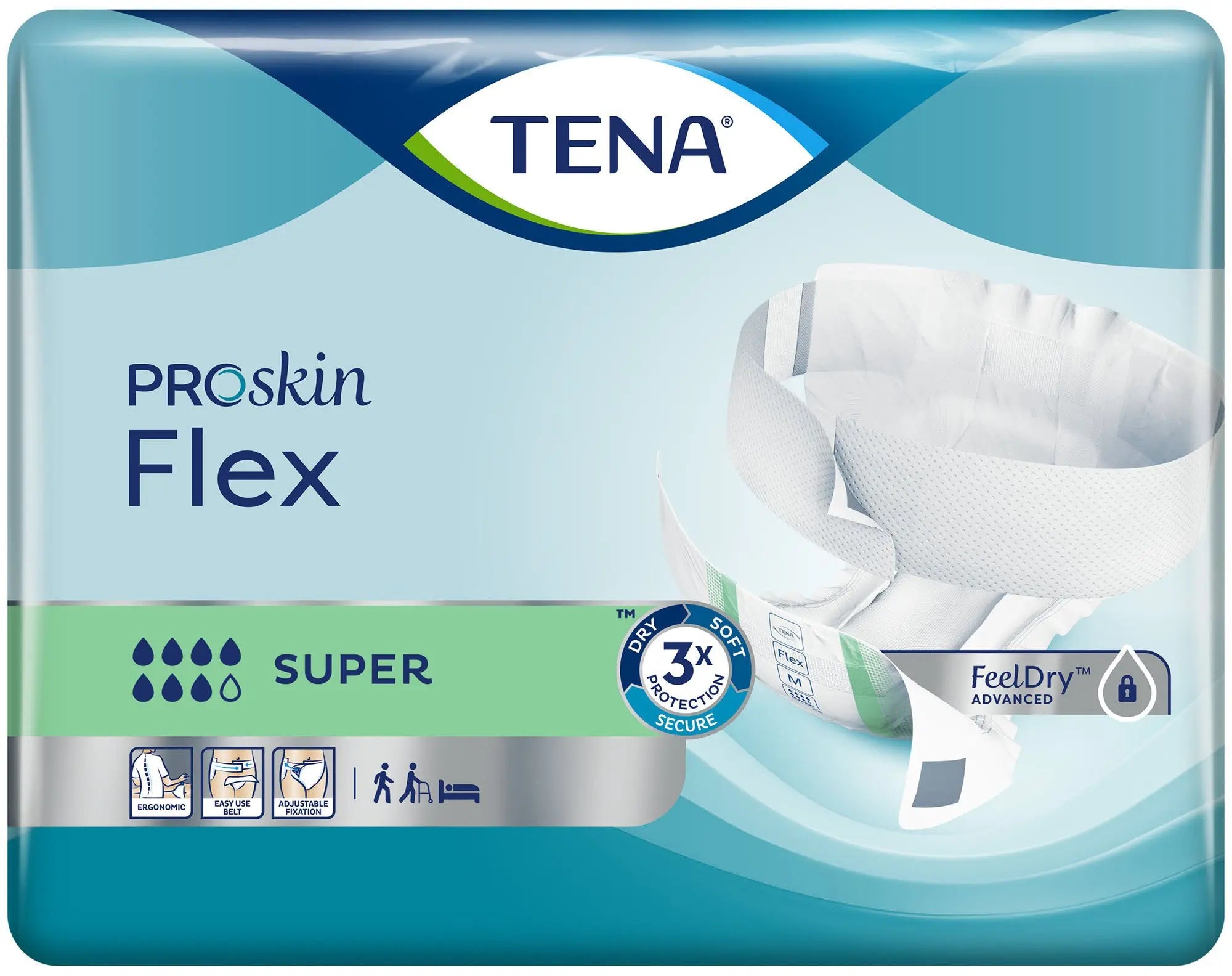 TENA ProSkin Flex Super Unisex Adult Incontinence Belted Undergarment