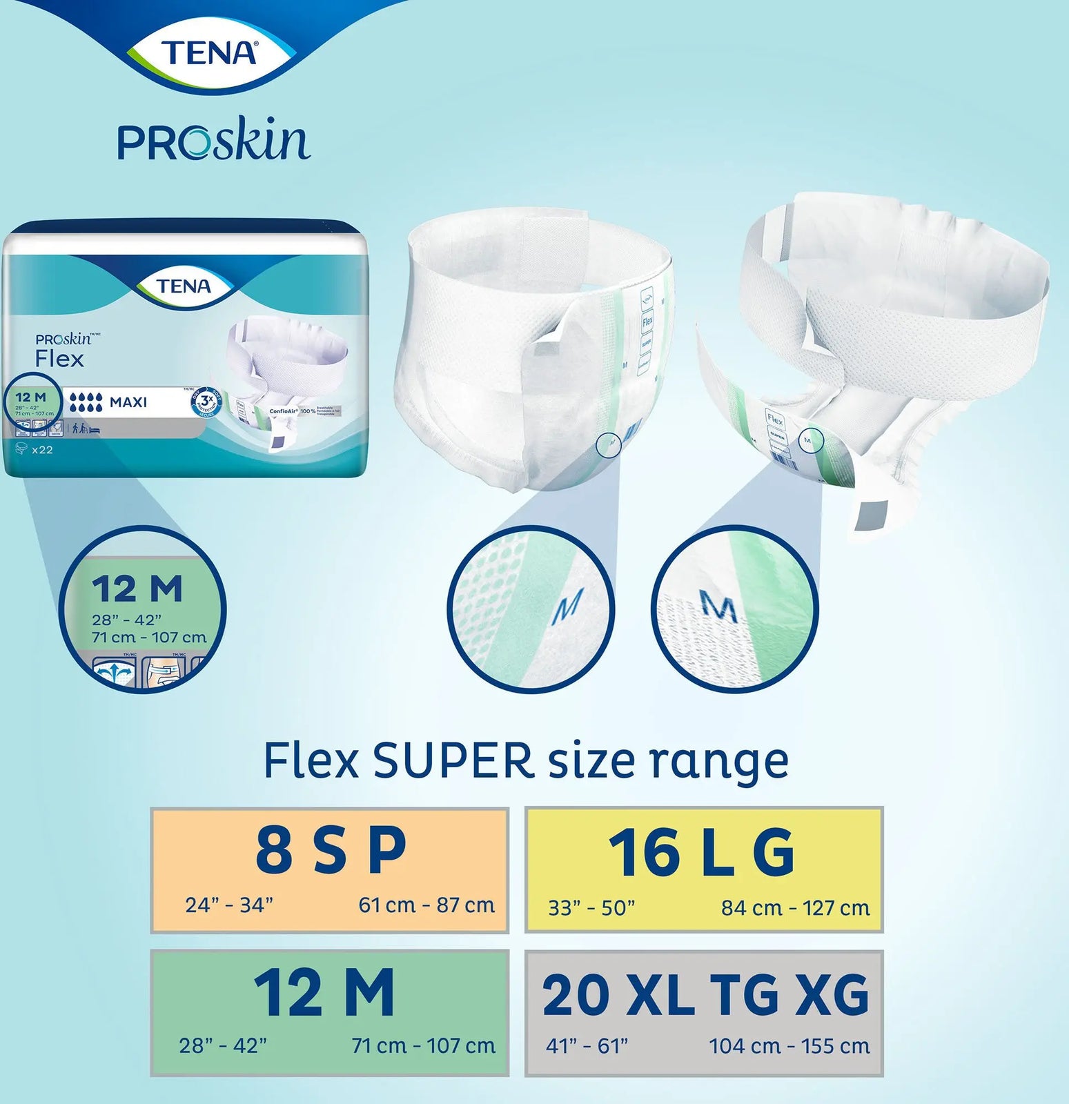 TENA ProSkin Flex Super Unisex Adult Incontinence Belted Undergarment
