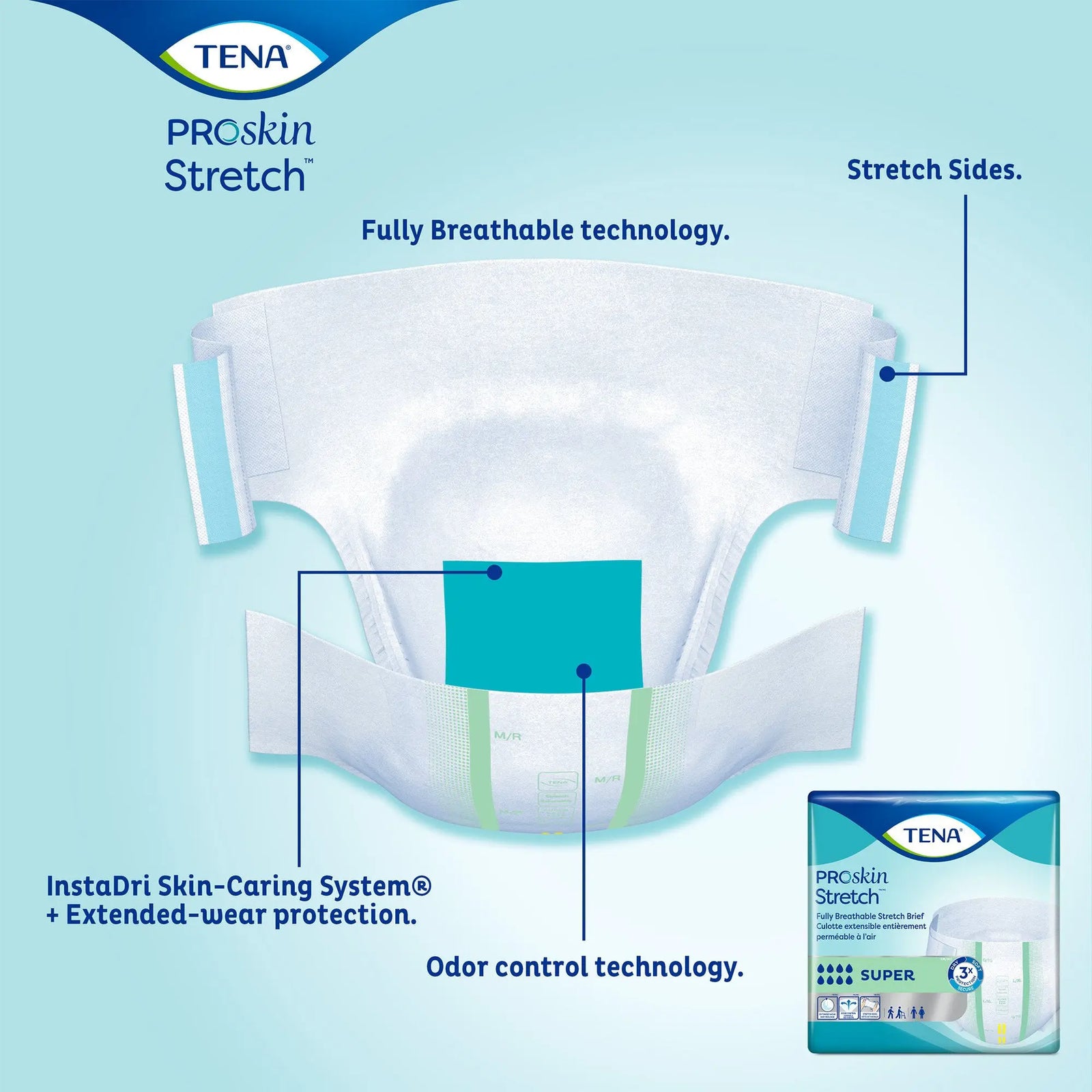TENA ProSkin Stretch Super Unisex Adult Incontinence Brief