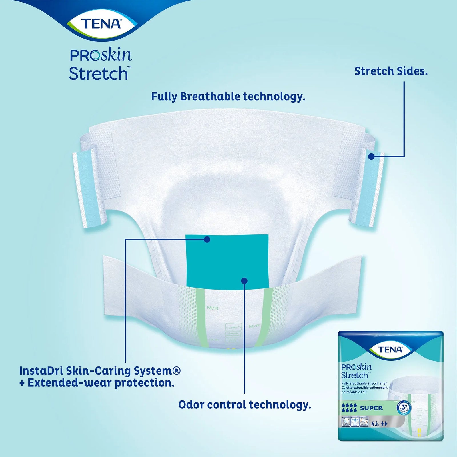 TENA ProSkin Stretch Super Unisex Adult Incontinence Brief