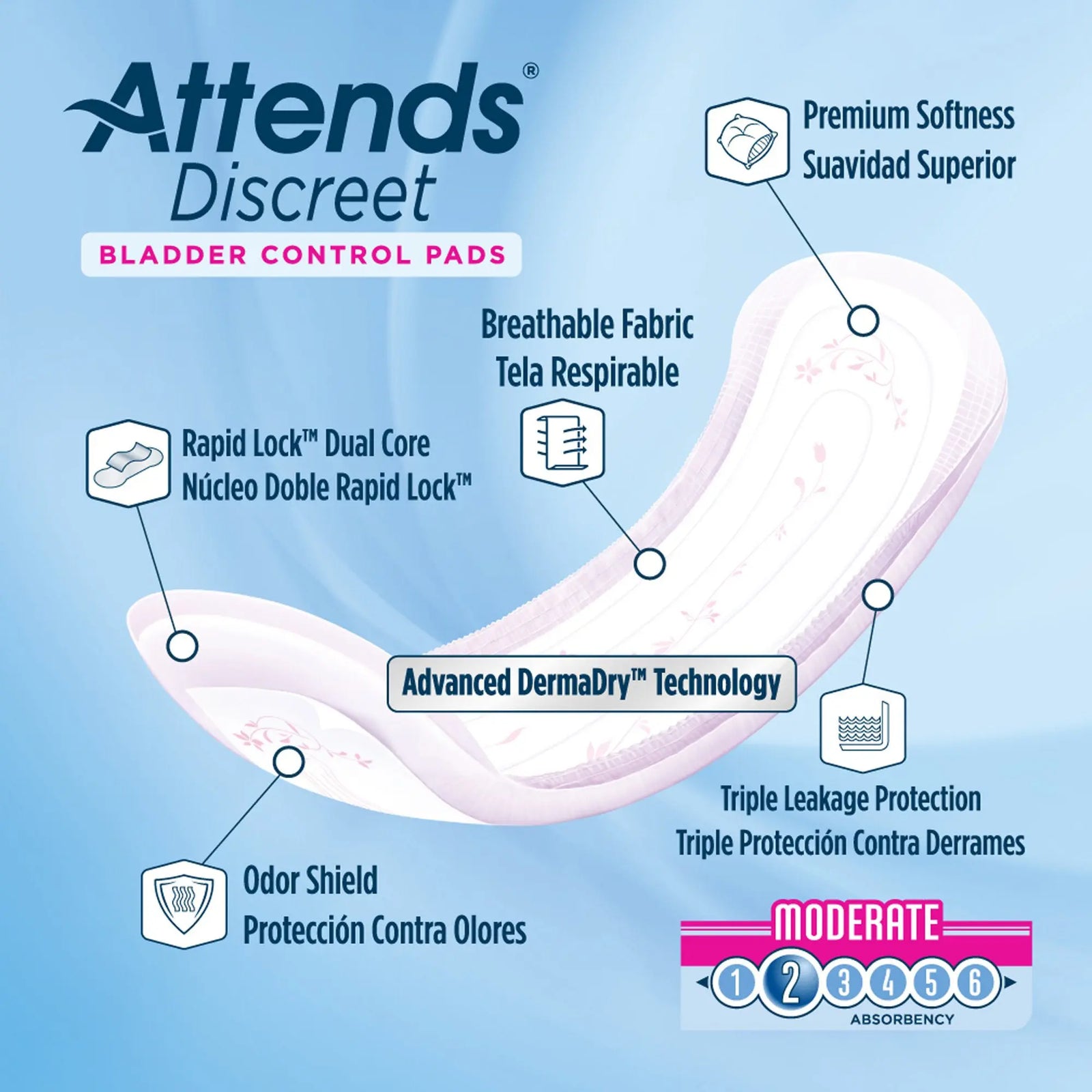 Attends Discreet Bladder Control Pad