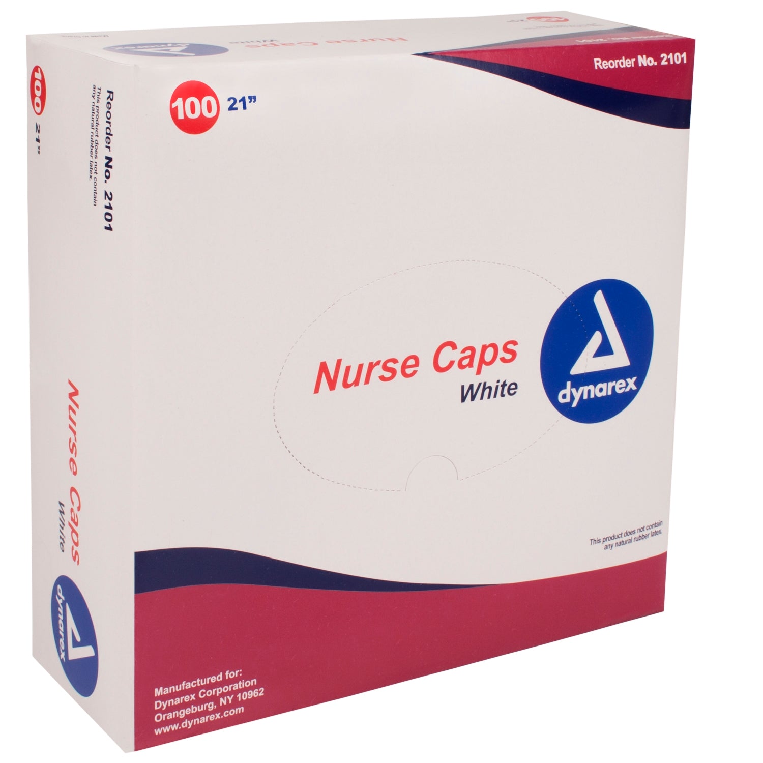 Dynarex Bouffant Cap - White, One Size Fits Most