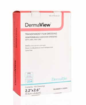 DermaView™ Transparent Film Dressing 4 x 5 Inch Sterile