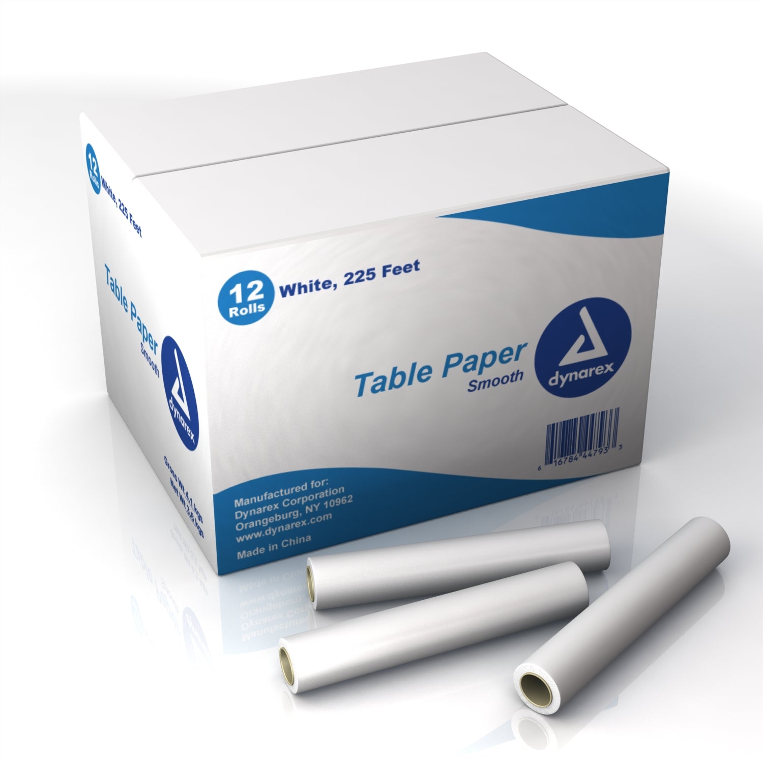 Dynarex Table Paper 14 Inch Width 225 Foot Length White Smooth