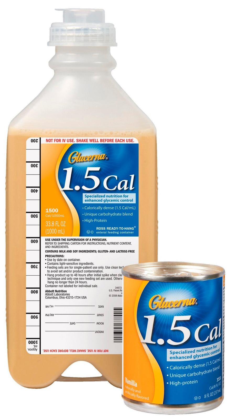 Abbott Nutrition Glucerna 1.5 Cal Vanilla Oral Supplement, 8 oz Can