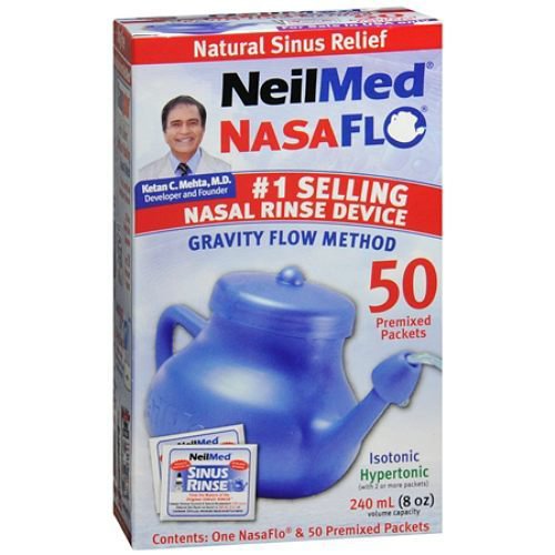 Neilmed® Nasaflo® Neti Pot Saline Nasal Rinse Kit with 50 Packets