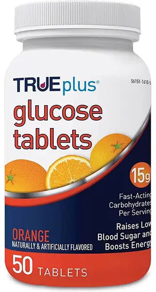 TRUEplus Orange Glucose Tablets, 50 Count