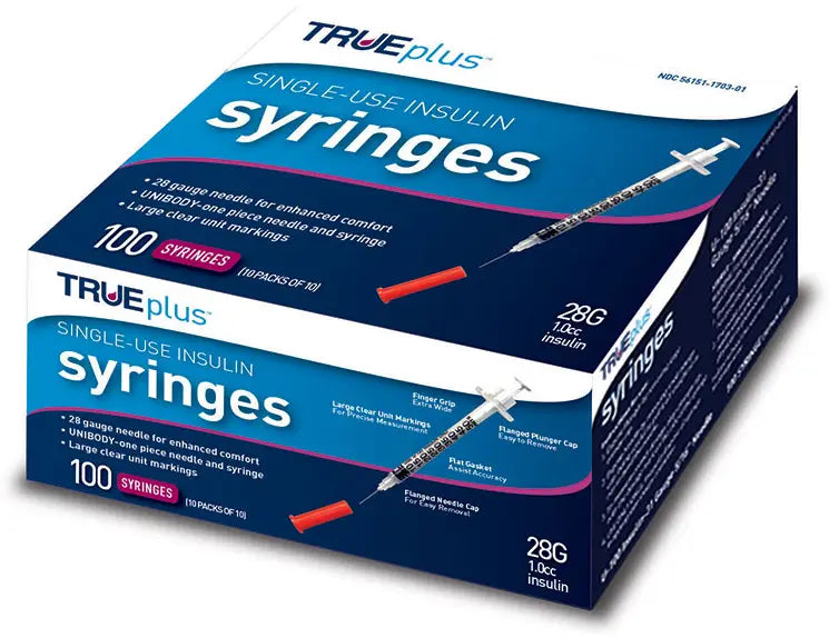 Trividia Health TRUEplus Latex-Free Insulin Syringes