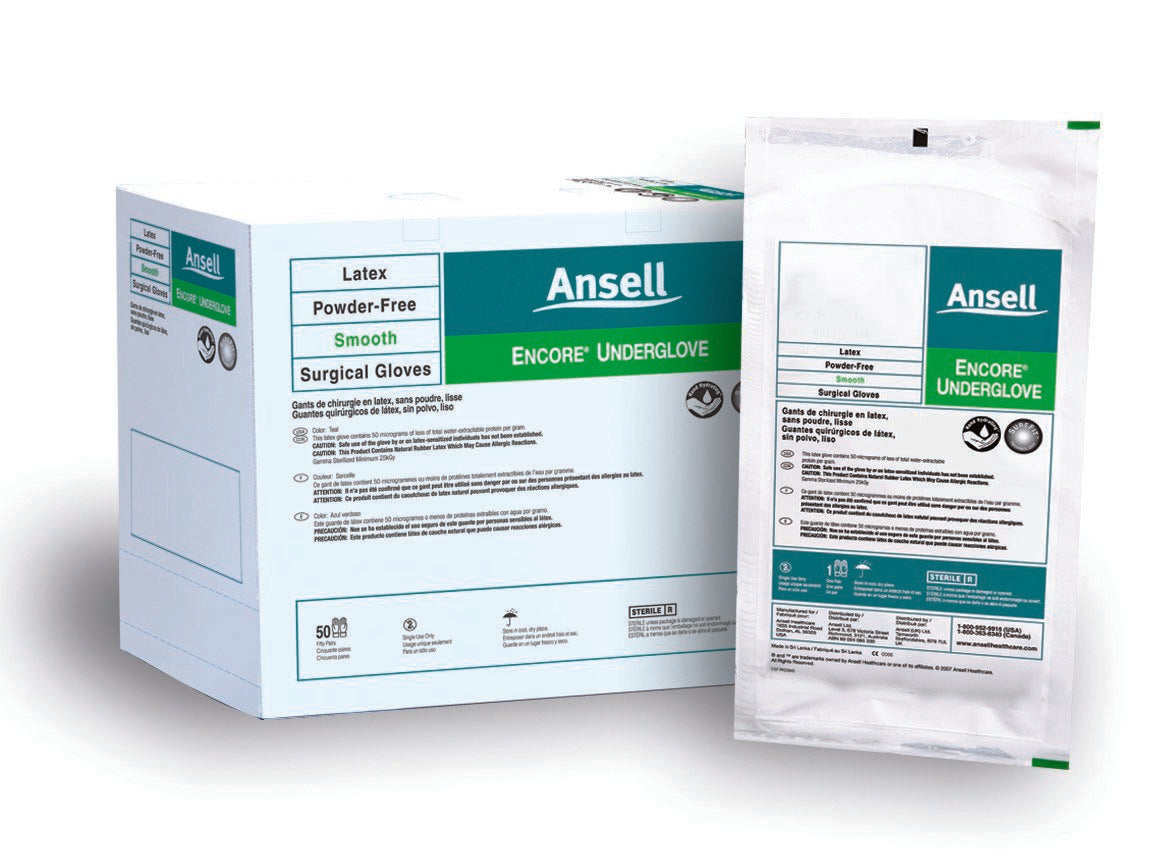 ANSELL HEALTHCAR Latex Surgical Underglove, Size 7.0, Smooth